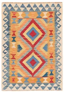 Kilim Afghan Hand-Woven Oriental Carpet 42 7/8x30 5/16in-Nomadic Kilim Carpet - Picture 1 of 6