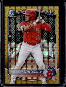 2025 Bowman Kevyn Castillo Chrome Gold Geometric Refractor 1st Prospect #6/50 - Picture 1 of 2
