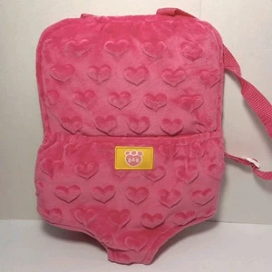 Build A Bear Workshop BABW Pink Hearts Carrier Backpack Adjustable Straps Toy - Picture 1 of 4