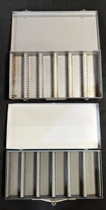 Vintage Metal Storage Box Case For 35mm Slides - Latch With Handle (Qty 2) - Picture 1 of 6