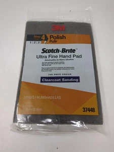 3M 37448 Gray Scotch Brite Grey Ultra Fine Scuff Pad-3 Pads Per Pack - Bild 1 von 5