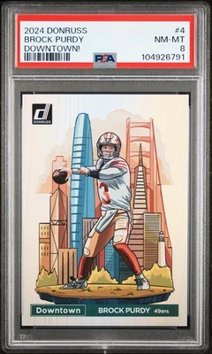 Brock Purdy 2024 Donruss Downtown! #4 Psa 8 - Image 1 of 2