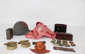 F Antique/Vintage Collection Inc 1941 Steel Helmet, Half Doll Tea Cosy Etc - Picture 1 of 10