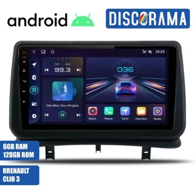 AUTORADIO ANDROID 6/128GB RENAULT CLIO 3 2005-2014 STEREO AUTO TOUCH 9" WIFI - Immagine 1 di 4