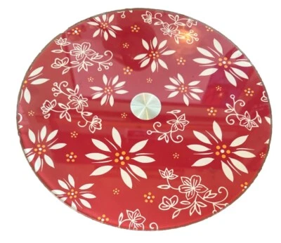 Temp-tations Classic 12" Glass Lazy Susan, red - Image 1 of 2