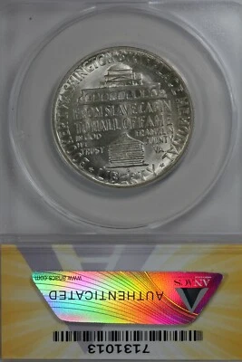 1946-D  .50   ANACS  MS 64 BOOKER T WASHINGTON    Classic Silver Commemorative   - Image 1 of 2