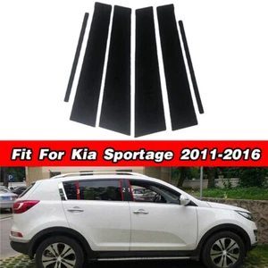 Para Kia Sportage 2011-2016 6 piezas Ventana Puerta Pilar Postes Cubierta Borde Negro Brillante - Imagen 1 de 12