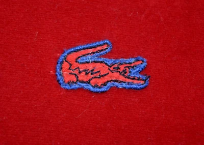 Lacoste Dress VTG Crystal Lacoste Size 14 M/L 70s Cherry Red Velour Belt Tie - Image 1 of 4