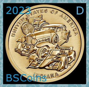 2023 D American Innovations Automobiles - IN Dollar - ONE Coin - Ship TODAY!! - Picture 1 of 2