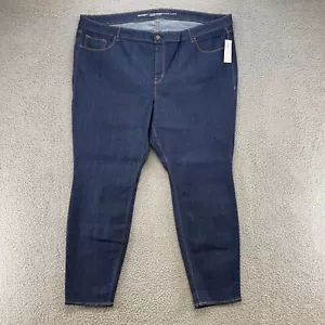 Old Navy Super Skinny Jeans Womens 30 Plus Long Mid Rise Dark Wash Stretch Blue - Picture 1 of 12