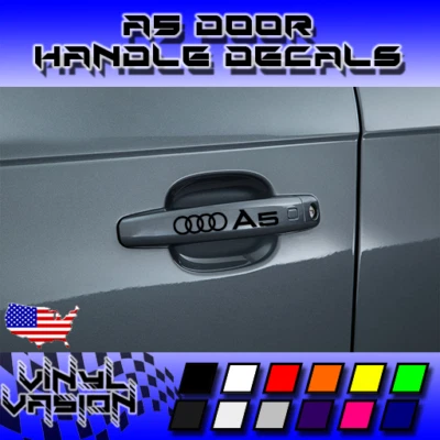 4x Rings Door Handle Decal Sticker for A5 Audi Premium Premium Plus Prestige Foto 1 de 3