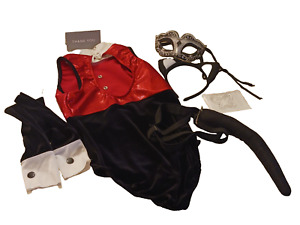 Dance Costume Art Stone 5021 Medium Child Red Black Jazz Tap Cat Mask Tail Ears