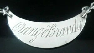 Sterling Silver ORANGE Brandy Decanter Label, Birmingham Antique 1897 - Picture 1 of 5