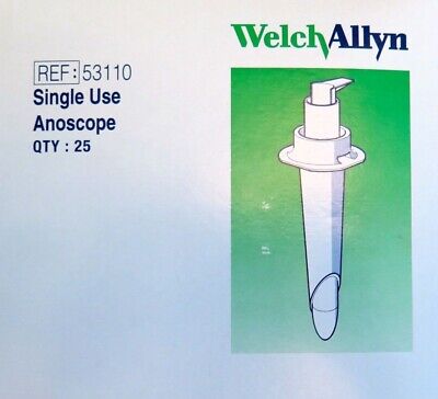 Welch Allyn Disposable Anoscope Polypropylene 19mm Fiber Optic Light Carri 53110 • 129.99$