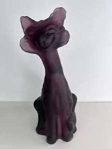 Fenton USA Plum Satin Alley Cat Figur Pressed by Mosser - Limited Production - Bild 1 von 5