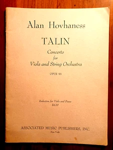 Alan Hovhaness, "TALIN" Concerto for Viola and Strings, Opus 93. - Picture 1 of 6