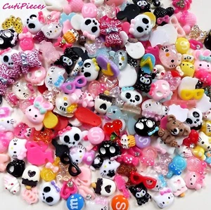 3D Resin Nail Art *FUN* Kitty Lolly Ghost Barbie Cat Mix Decoration Craft 20pcs - Picture 1 of 3