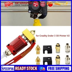 9x DIY 0.4mm MK8 Nozzle Extruder Hot End Kit for Creality Ender 3 Pro 3D Printer - Photo 1/8