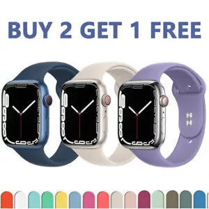 iWatch Band Strap For Apple Watch Ultra 8 7 6 5 SE Series Sport 38-49mm Silicone - Picture 1 of 63