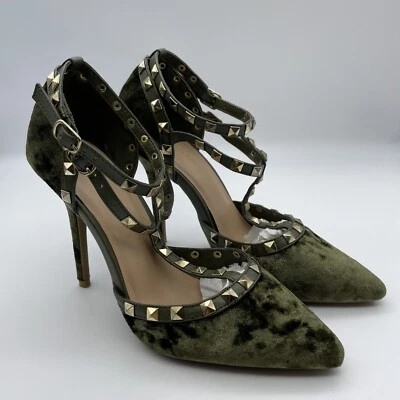 Tacones Wild Diva Lounge rojo 4" talla 7 1/2 terciopelo Foto 1 de 4