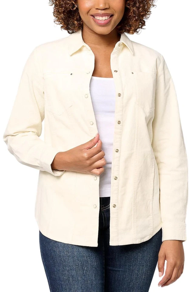 Camisa de pana de algodón marfil Joan Rivers Foto 1 de 1