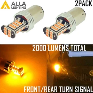 Alla Lighting 2x 1156 30-LED Turn Signal Lights Blinker Bulbs Lamps,Amber Yellow - Picture 1 of 7