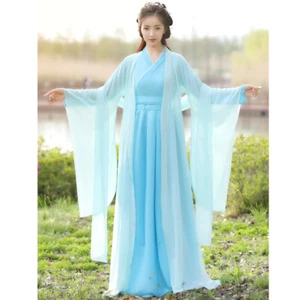 Chinese Hanfu Blue Fairy Tang Dynatsy Stage Dance Performance Asian Costume - Picture 1 of 13