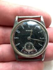 1940s RODANA Swiss Made Manual Wind Watch Bauhaus Black Dial Small Second 32MM