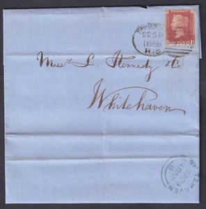 1855 1d Red Star JI Fine LIVERPOOL Spoon Type A16 Time Code R Contents VFU - Picture 1 of 2