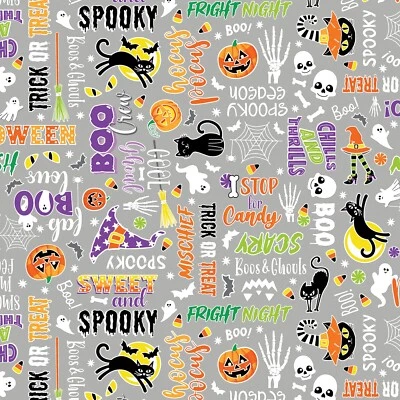 Ткань Feline Drive ОЗНОБ И ОСТРЫЕ ОЩУЩЕНИЯ Monster Mash - Fat Quarter (18 дюймов x 22 дюйма) отличное качество - Изображение 1 из 4