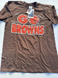 Vintage 1999 Cleveland Browns Go Browns Graphic Signed T Shirt Size  L NFL NWT - Picture 1 of 6