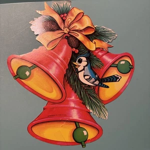 The Beistle Co Christmas Cutout. Blue Jay With Bells - Picture 1 of 8