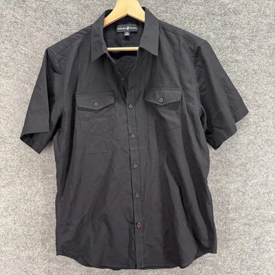 Camisa Polo Club Beverly Hills Hombres M Mediana Negra Cuello Abotonado Manga Corta Foto 1 de 4