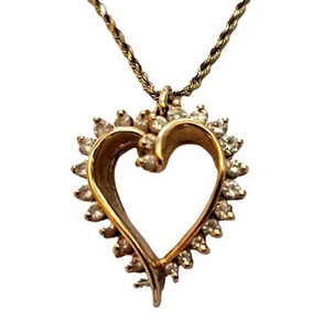 24" Beautiful Diamond Heart Necklace Very stunning! - Picture 1 of 3