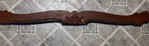 Architectural Wood PEDIMENT HEADER Mantel Carved Salvage 42.5” Long Solid Oak - Picture 1 of 7