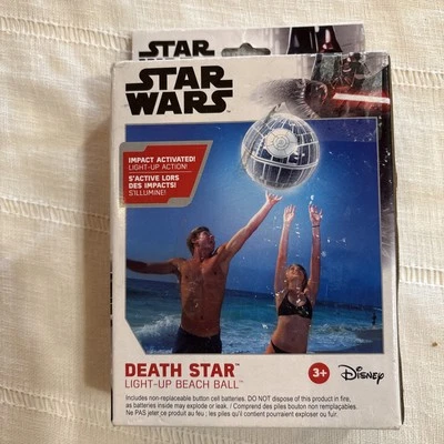НОВАЯ надувная игрушка для бассейна пляжный мяч Star Wars Death Star Light Up - Изображение 1 из 4
