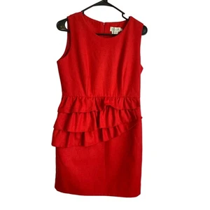 Vestido Molly Bracken Nuevo con Etiquetas Pequeño Rojo Sin Mangas Forrado con Volantes Peso Pesado - Imagen 1 de 9