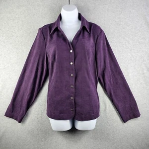 Christopher Banks Button Up Womens Xl Purple Long Sleeve Collared Shirt - Picture 1 of 21