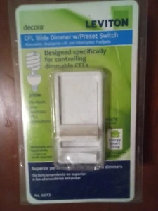 leviton 300W cfl slide dimmer w/preset switch - Picture 1 of 3