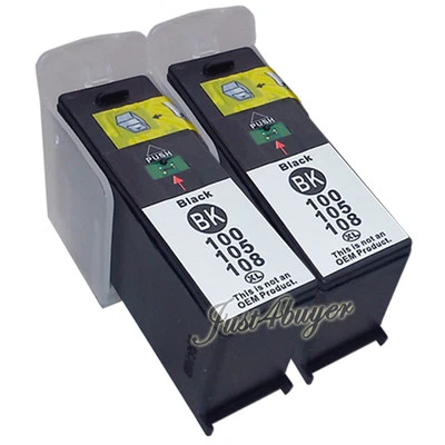 2PK Black 100 XL H Yield  Ink Cartridge For Lexmark Pro202 Pro701 Pro802 Pro901 - Image 1 of 2