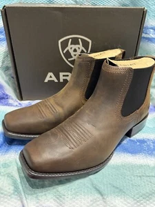 Ariat Men Boots Size 9.5EE Booker Ultra Square Toe Oiled Distressed Tan New Shoe - Picture 1 of 12