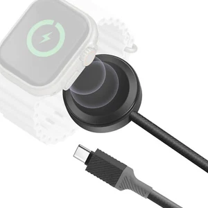 Taktyczny, magnetyczny kabel do zegarka, pleciony, 1m, czarny - Zdjęcie 1 z 4