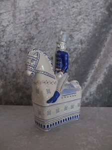 Porzellanfigur Hollohaza Hungary Pferd mit Husar Reiter 8134 weiß blau H=27cm - Bild 1 von 7