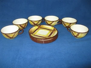 Six Vernonware Organdie cups and saucers in mint condition - Picture 1 of 8