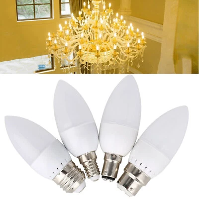5x E27 E14 B15 B22 Candle Shape Lamp Indoor Light LED Chandelier Replace Bulbs L - Image 1 of 4