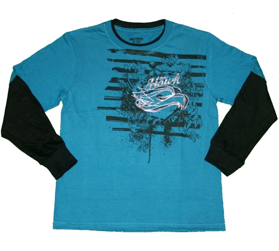 Tony Hawk насмешливый слой длинным рукавом рубашка мальчика размер XL 7 X - Изображение 1 из 1