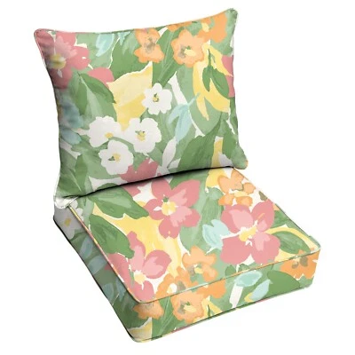 Sorra Home Outdoor Corded Deep Seating Rectangular Pillow and Cushion Set - Image 1 of 3