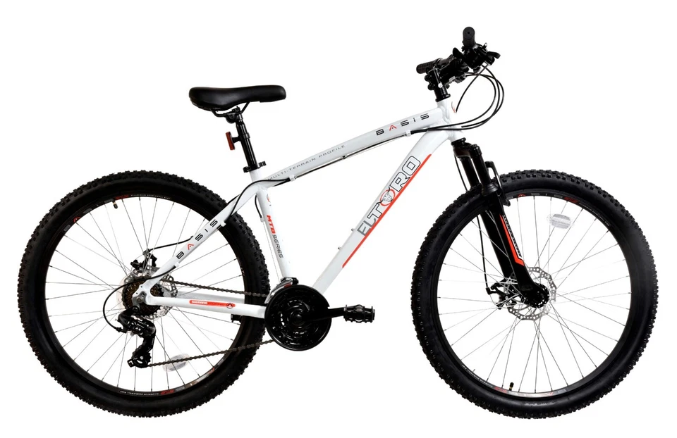 Basis El Toro Mountain Bike 27.5" Wheel Adult Bicycle 18 Speed 15in Frame White - Image 1 of 1
