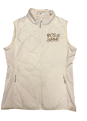 Cutter & Buck White Puffer Vest NFL CD Summit New Orleans WeatherTec Size Large - Image 1 of 4