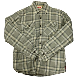 Wrangler Sherpa Fleece Lined Plaid Barn Chore Coat Jacket Button Up Gray S - Picture 1 of 24